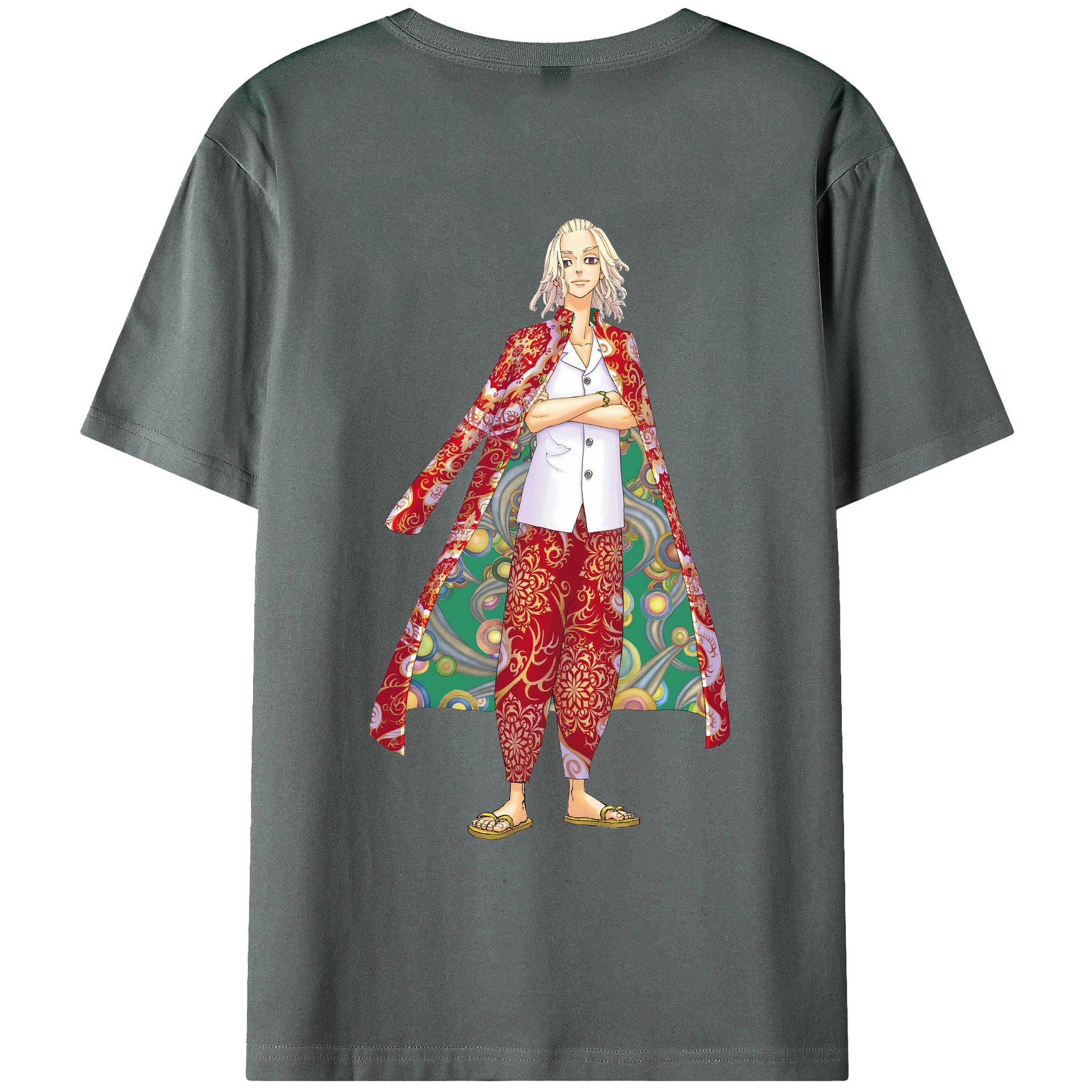 （画像用） 東京リベンジャーズ Tokyo Revengers 綿100％ メンズ半袖Tシャツ（バックプリント） 通気性